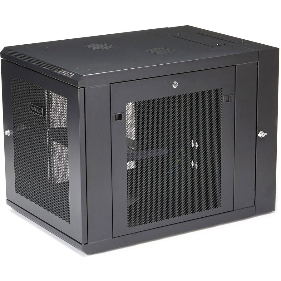 StarTech.com 12U 19" Wall Mount Network Cabinet - 24" Deep Hinged Vented Server Room Enclosure Locking Flexible IT Equipment Rack w/Shelf RK1232WALHM