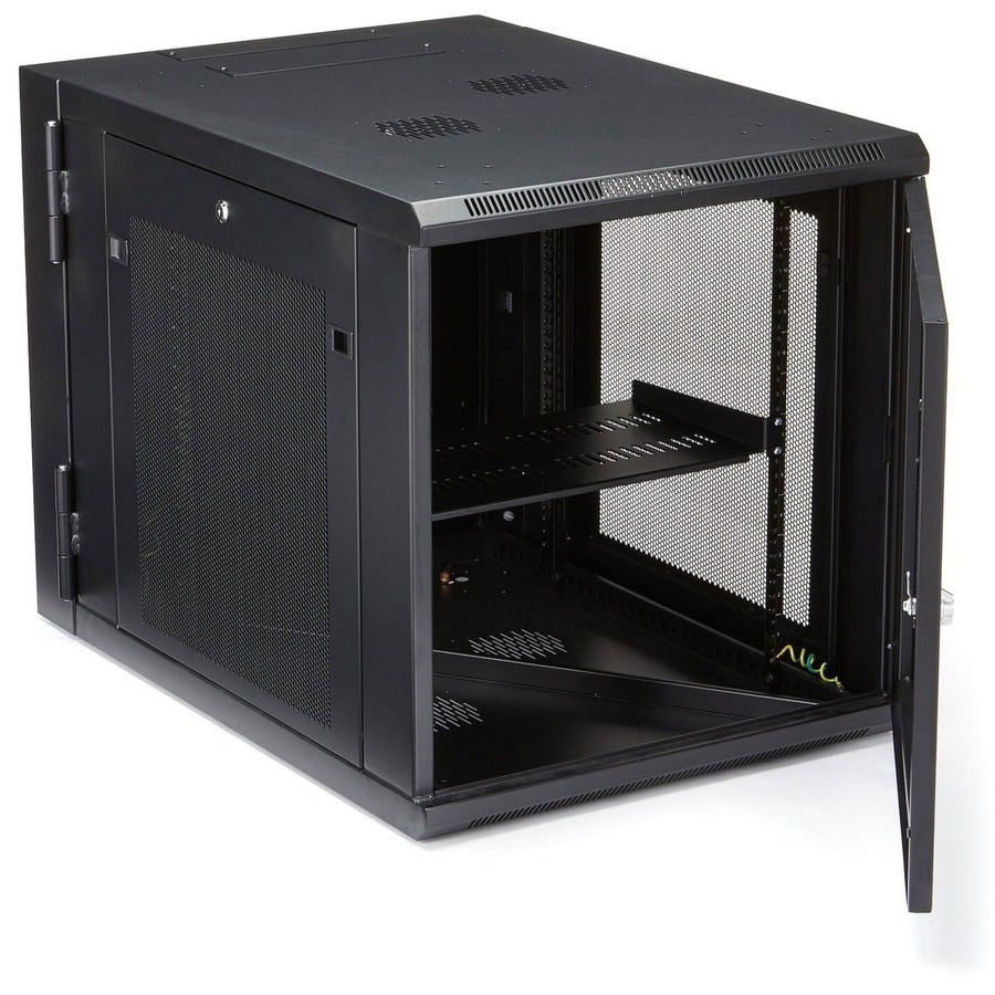 StarTech.com 12U 19" Wall Mount Network Cabinet - 24" Deep Hinged Vented Server Room Enclosure Locking Flexible IT Equipment Rack w/Shelf RK1232WALHM