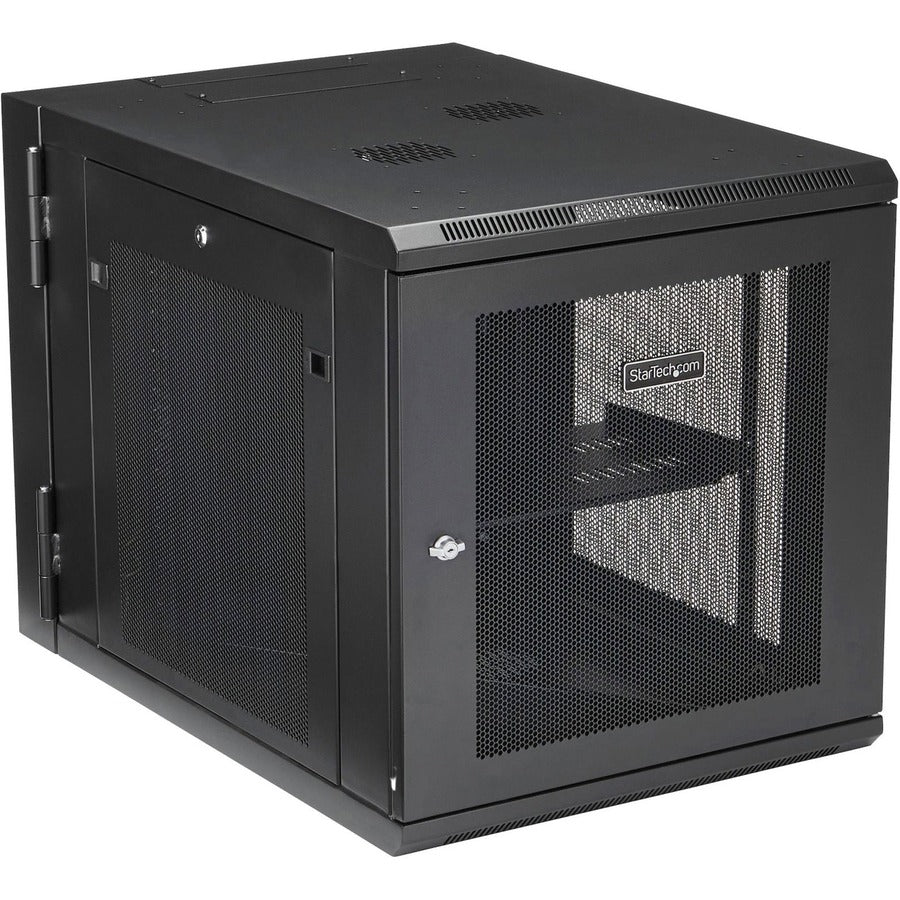 StarTech.com 12U 19" Wall Mount Network Cabinet - 24" Deep Hinged Vented Server Room Enclosure Locking Flexible IT Equipment Rack w/Shelf RK1232WALHM