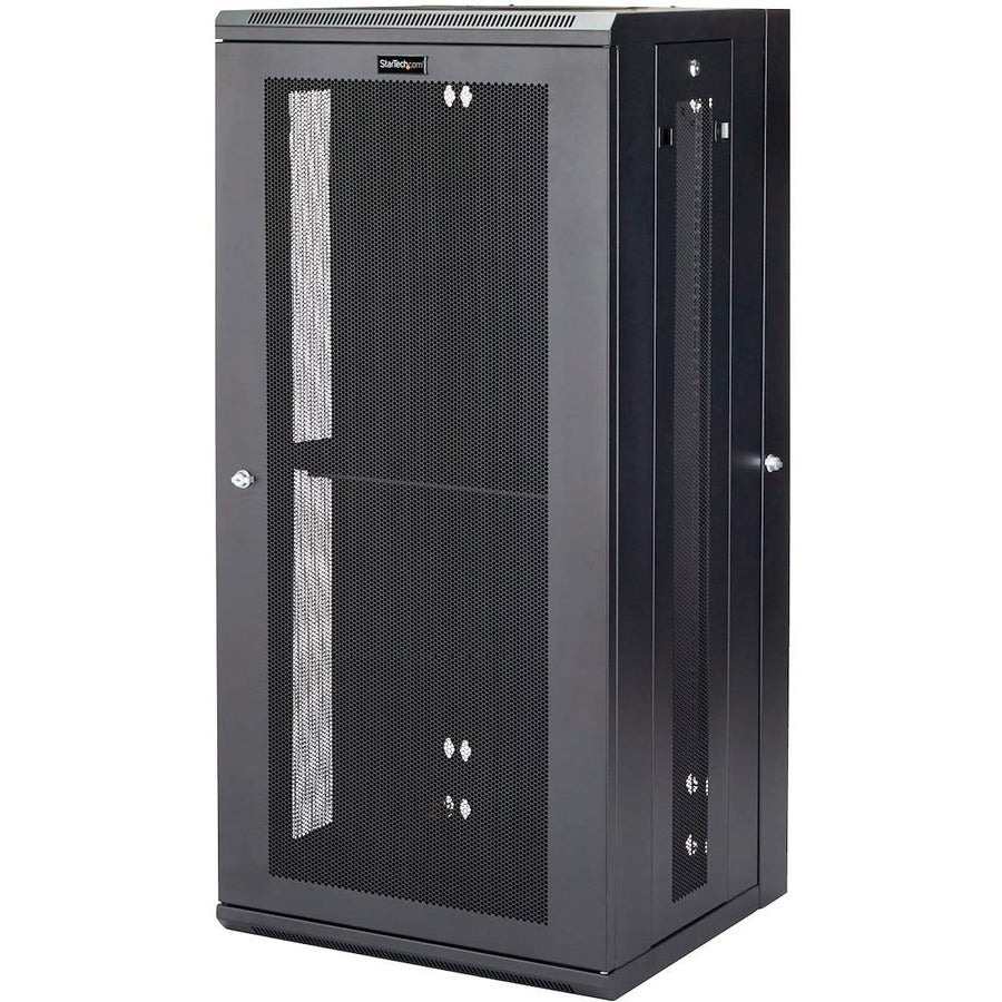 StarTech.com 12U 19" Wall Mount Network Cabinet - 24" Deep Hinged Vented Server Room Enclosure Locking Flexible IT Equipment Rack w/Shelf RK1232WALHM