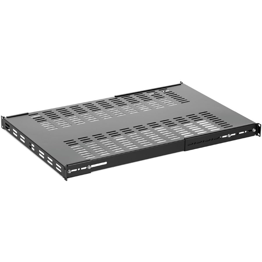 StarTech.com 1U Adjustable Mounting Depth Vented Rack Mount Shelf - Heavy Duty Fixed Rack Shelf - 250lbs / 113kg ADJSHELFHDV