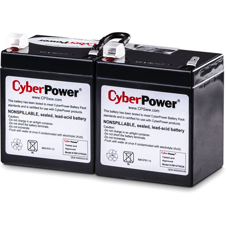 CyberPower RB1270X2A Cartouche de batterie de rechange pour UPS 12 V 7 Ah RB1270X2A