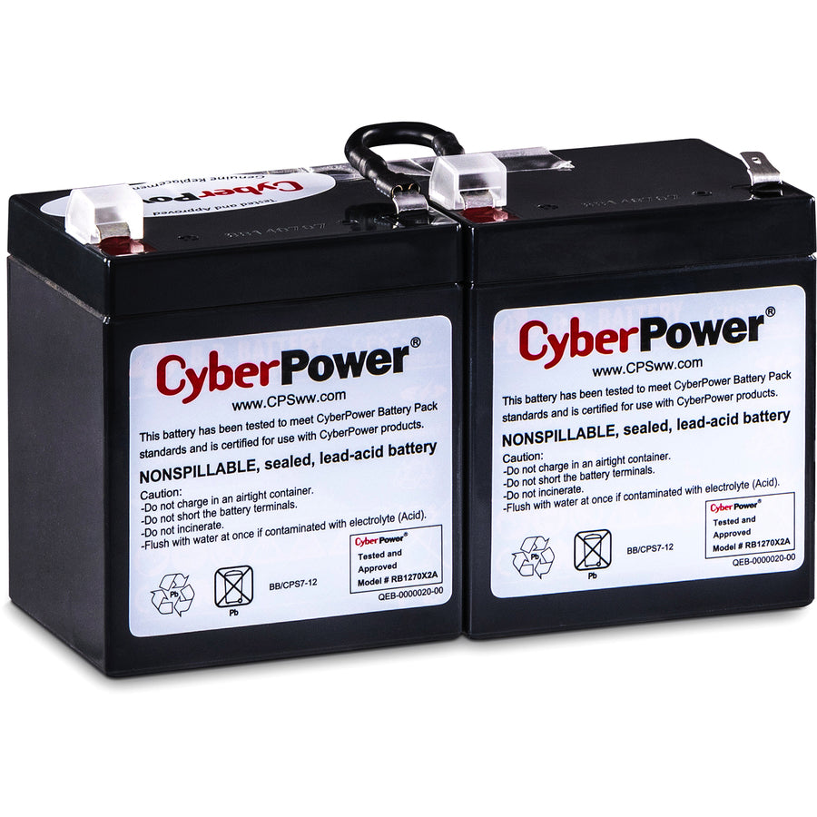 CyberPower RB1270X2A Cartouche de batterie de rechange pour UPS 12 V 7 Ah RB1270X2A