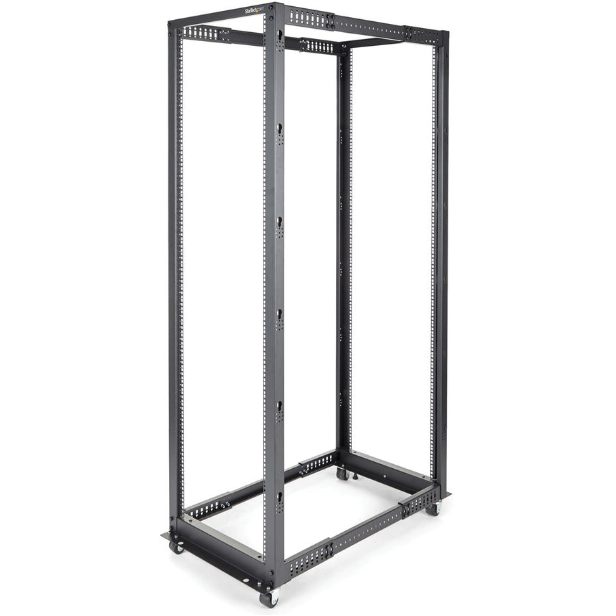 StarTech.com 42U Adjustable Depth Open Frame 4 Post Server Rack Cabinet - Flat Pack w/ Casters, Levelers and Cable Management Hooks 4POSTRACK42