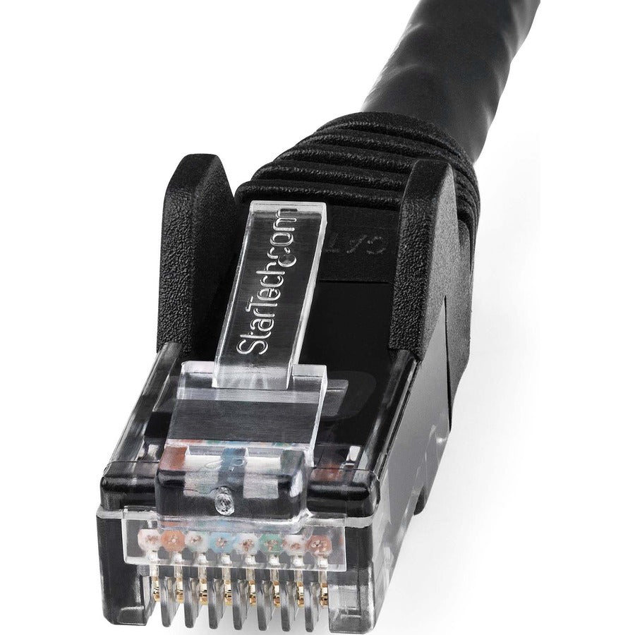 StarTech.com Câble Ethernet CAT6 de 2 m, LSZH (faible fumée sans halogène) 10 GbE sans accroc 100 W PoE UTP RJ45 cordon de brassage réseau noir, ETL N6LPATCH7BK