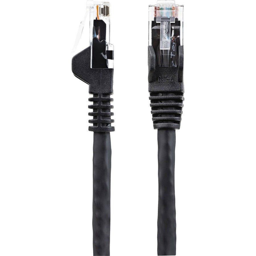 StarTech.com Câble Ethernet CAT6 de 2 m, LSZH (faible fumée sans halogène) 10 GbE sans accroc 100 W PoE UTP RJ45 cordon de brassage réseau noir, ETL N6LPATCH7BK