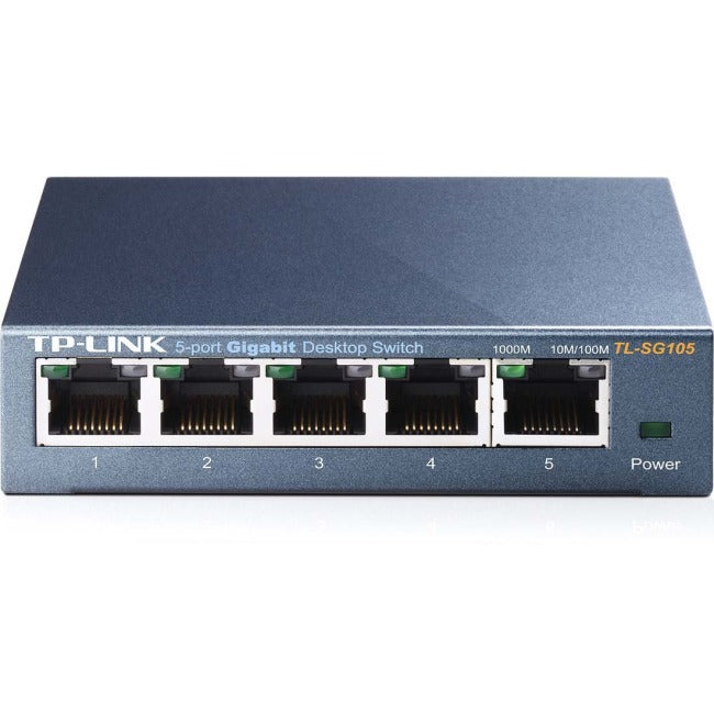 TP-LINK TL-SG105 Commutateur de bureau Gigabit à 5 ports 10/100/1000 Mbps avec boîtier en acier TL-SG105