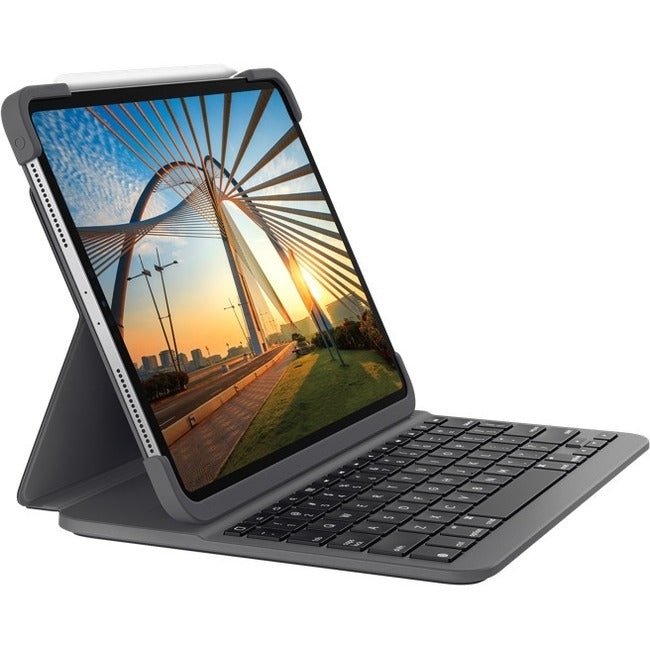 Logitech Slim Folio Pro Keyboard/Cover Case (Folio) for 12.9" Apple iPad Pro (3rd Generation), iPad Pro (4th Generation) Tablet 920-009703