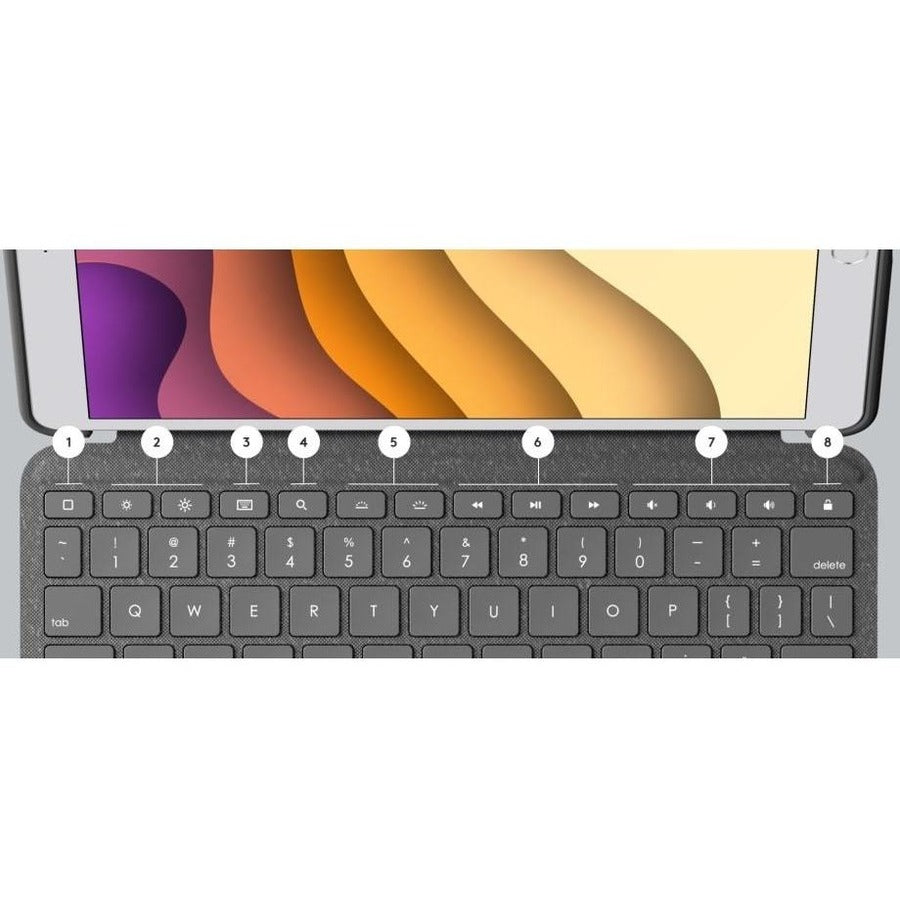 Logitech Combo Touch Keyboard/Cover Case for 12.9" Apple, Logitech iPad Pro (5th Generation) Tablet - Oxford Gray 920-010097