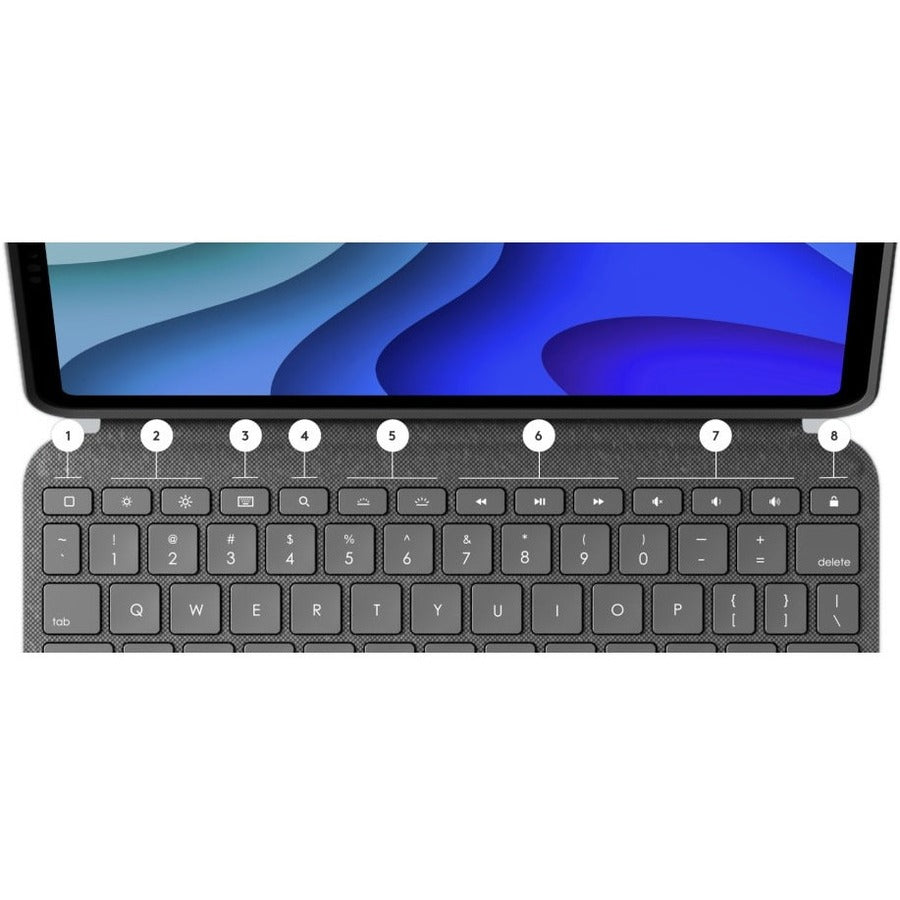 Logitech Folio Touch Keyboard/Cover Case (Folio) for 11" Apple iPad Pro, iPad Pro (2nd Generation) Tablet - Graphite 920-009743