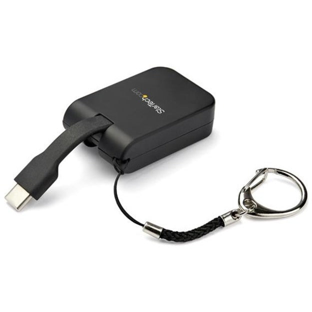 StarTech.com Portable USB C to Mini DisplayPort Adapter - Quick-Connect Keychain - 4K - Built-In Cable - USB Type C Adapter (CDP2MDPFC) CDP2MDPFC