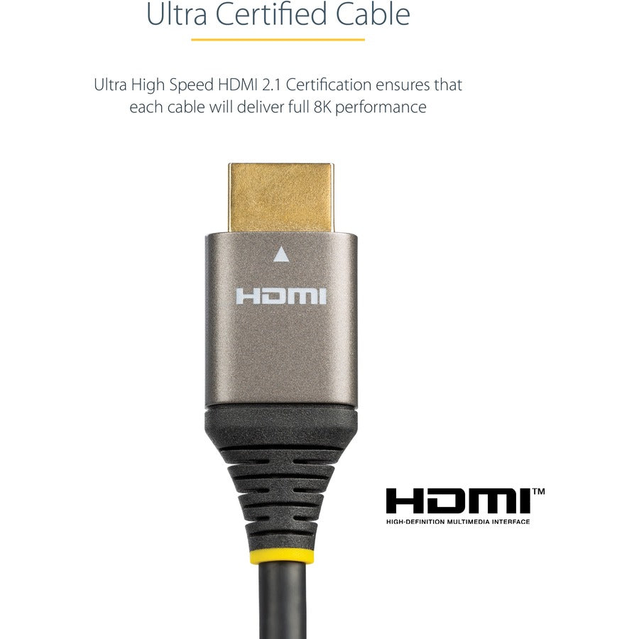 StarTech.com Câble HDMI 2.1 de 5 m, câble HDMI ultra haut débit certifié 48 Gbit/s, 8K 60 Hz/4K 120 Hz HDR10+, câble HDMI 8K, moniteur/écran HDMM21V5M