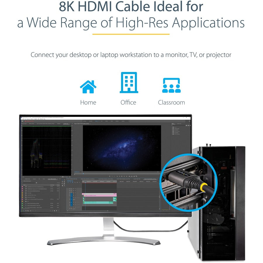 StarTech.com Câble HDMI 2.1 de 5 m, câble HDMI ultra haut débit certifié 48 Gbit/s, 8K 60 Hz/4K 120 Hz HDR10+, câble HDMI 8K, moniteur/écran HDMM21V5M