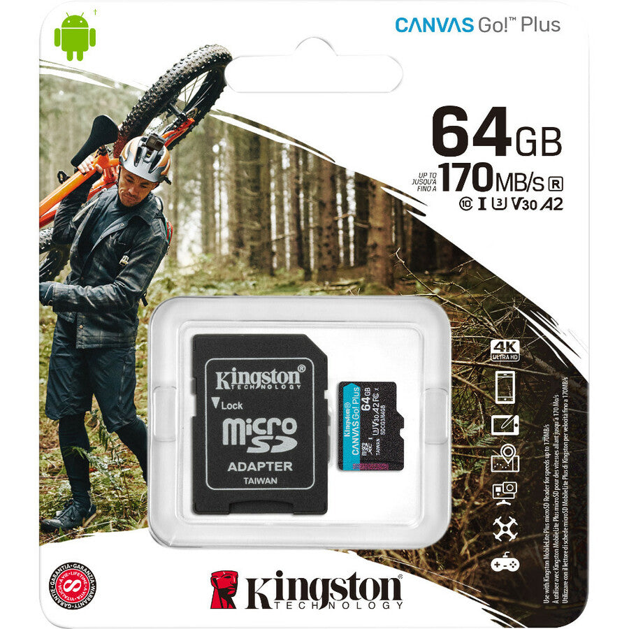Kingston Canvas Go! Plus 64 GB Class 10/UHS-I (U3) microSDXC SDCG3/64GB