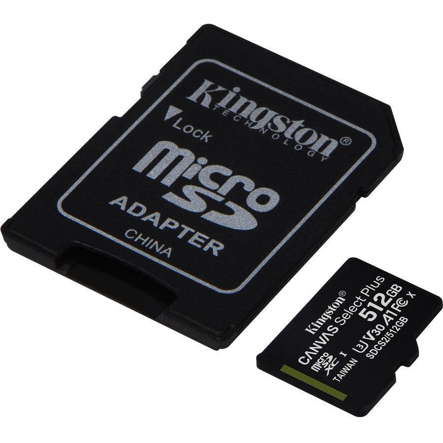 Kingston Canvas Select Plus 512 GB Class 10/UHS-I (U3) microSDXC - 1 Pack SDCS2/512GB