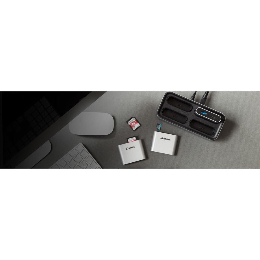 Lecteur de cartes microSDHC/SDXC UHS-II à double emplacement Kingston USB3.2 Gen1 Workflow WFS-SDC