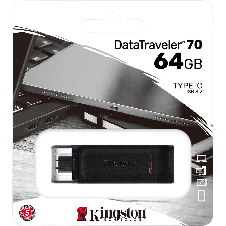 Clé USB-C Kingston DataTraveler 70 DT70/64 Go