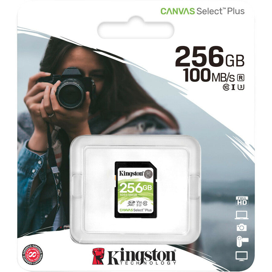 Kingston Canvas Select Plus 256 GB Class 10/UHS-I (U3) SDXC - 1 Pack SDS2/256GB