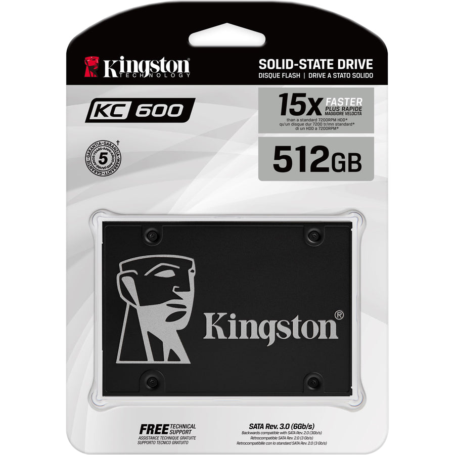 Disque SSD Kingston KC600 512 Go - 2,5" interne - SATA (SATA/600) SKC600/512G