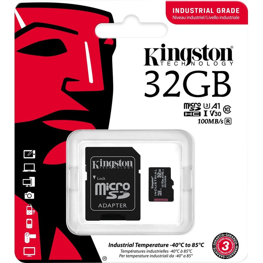 Kingston Industrial 32 Go Classe 10/UHS-I (U3) V30 microSDHC SDCIT2/32 Go