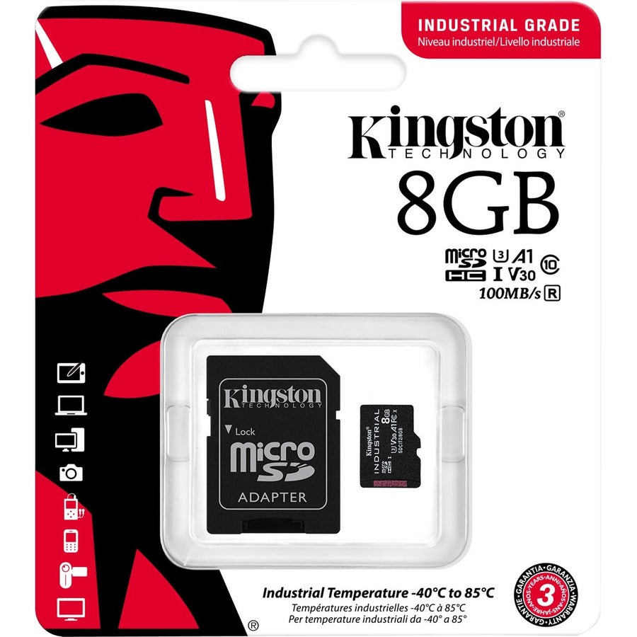 Kingston Industrial 8 Go Classe 10/UHS-I (U3) V30 microSDHC SDCIT2/8 Go