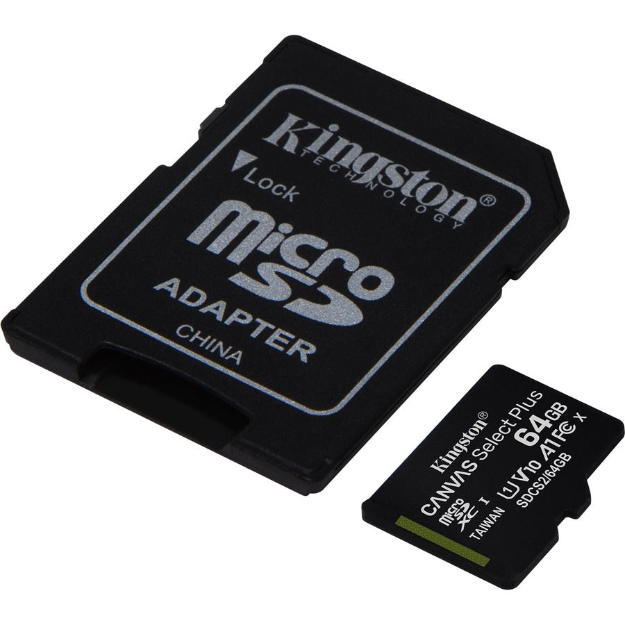 Kingston Canvas Select Plus 64 GB Class 10/UHS-I (U1) microSDXC - 1 Pack SDCS2/64GB