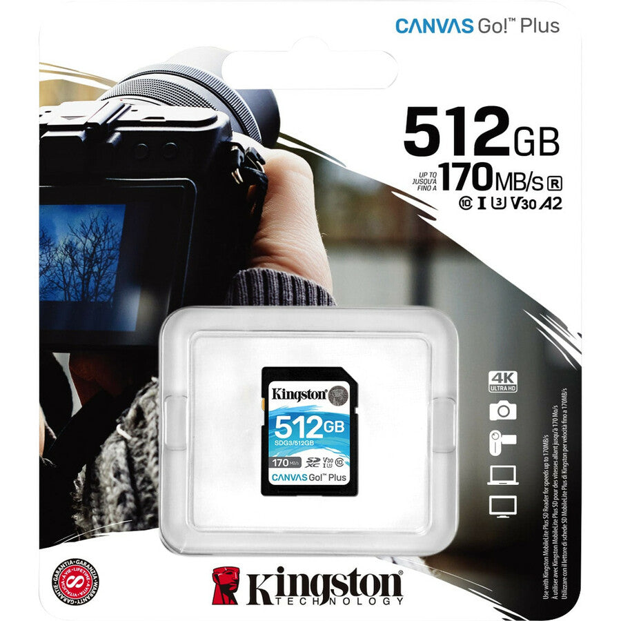 Kingston Canvas Go! Plus 512 GB Class 10/UHS-I (U3) SDXC SDG3/512GB