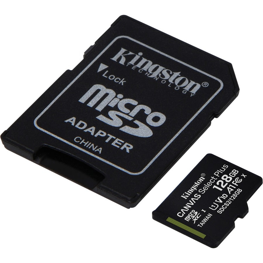 Kingston Canvas Select Plus 128 GB Class 10/UHS-I (U1) V10 microSDXC - 1 Pack SDCS2/128GBCR