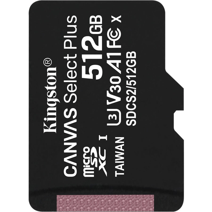 Kingston Canvas Select Plus 512 GB Class 10/UHS-I (U3) microSDXC - 1 Pack SDCS2/512GBSP