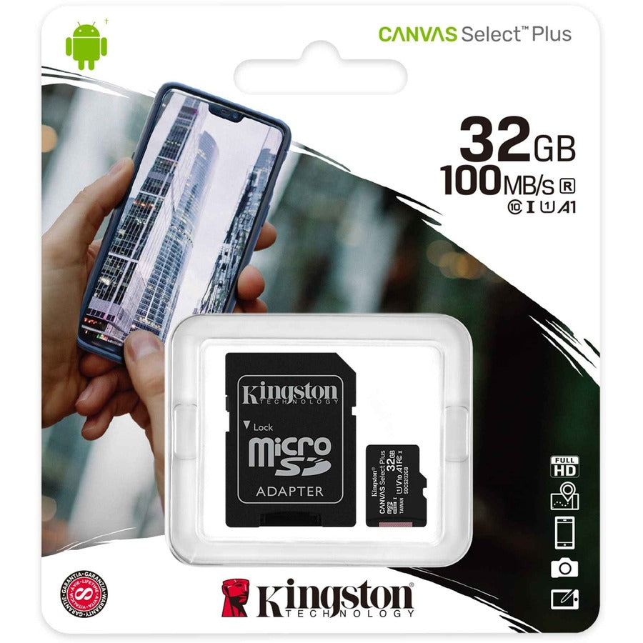 Kingston Canvas Select Plus 32 GB Class 10/UHS-I (U1) microSDHC - 1 Pack SDCS2/32GB