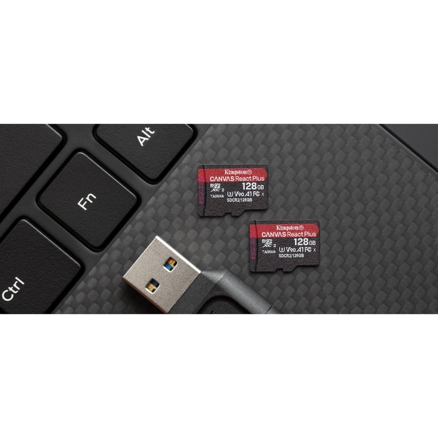 Kingston Canvas React Plus 128 GB Class 10/UHS-II (U3) microSDXC MLPMR2/128GB