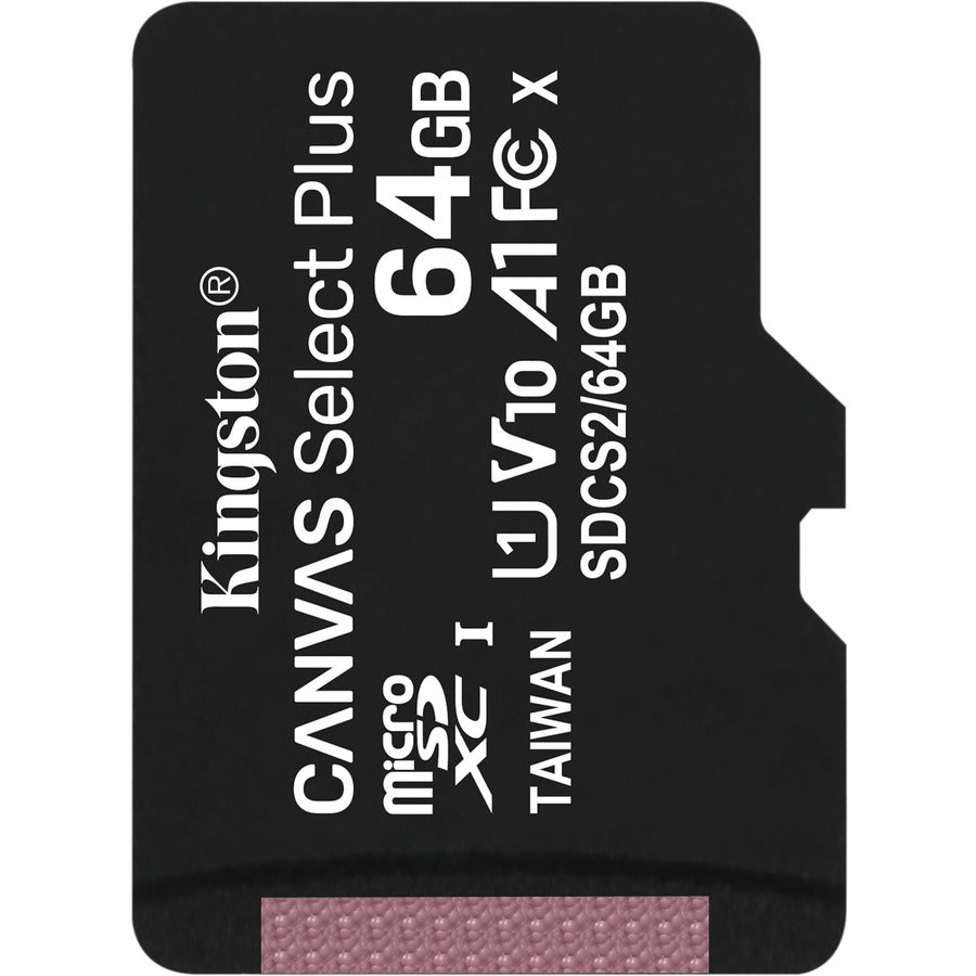 Kingston Canvas Select Plus 64 GB Class 10/UHS-I (U1) microSDXC - 1 Pack SDCS2/64GBSP