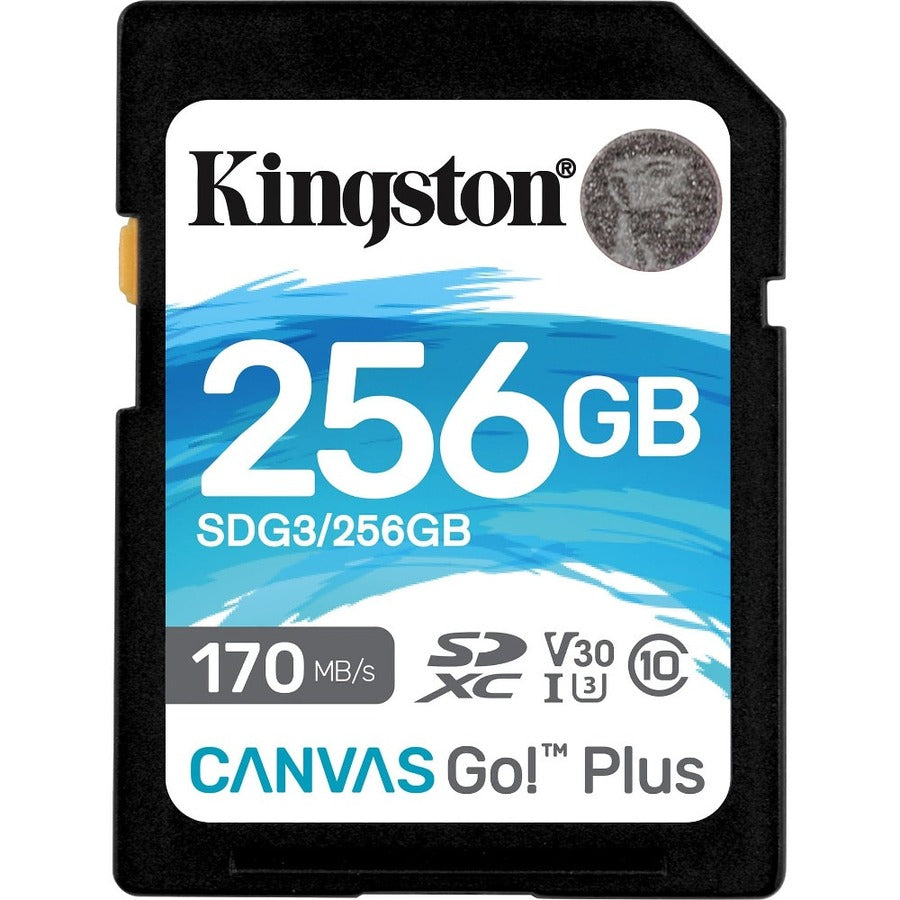 Toile Kingston Go! Plus 256 Go SDXC classe 10/UHS-I (U3) - 1 paquet SDG3/256 Go