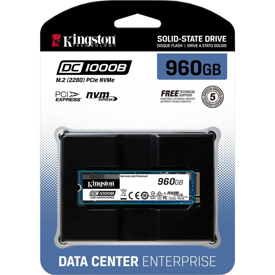 Disque SSD Kingston DC1000B 960 Go - M.2 2280 interne - PCI Express NVMe (PCI Express NVMe 3.0 x4) SEDC1000BM8/960G