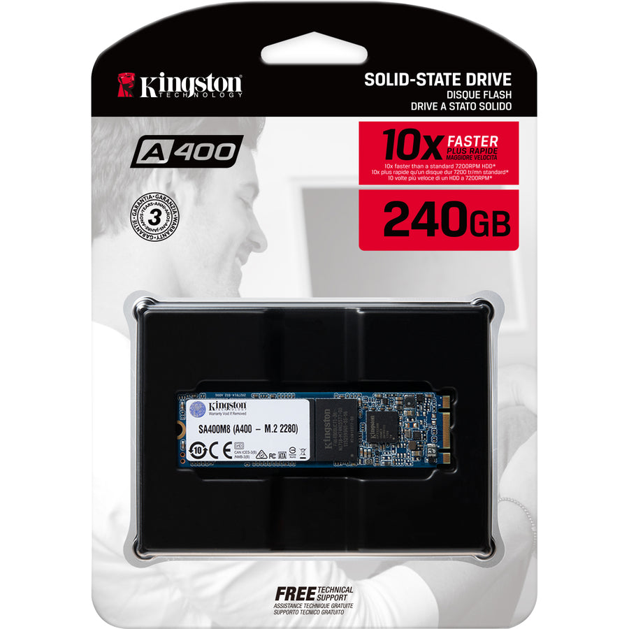 Kingston A400 240 GB Solid State Drive - M.2 2280 Internal - SATA (SATA/600) SA400M8/240G