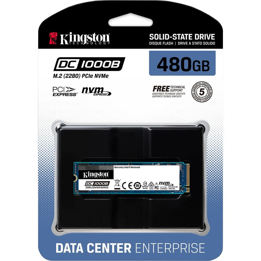 Kingston DC1000B 480 GB Solid State Drive - M.2 2280 Internal - PCI Express NVMe (PCI Express NVMe 3.0 x4) SEDC1000BM8/480G