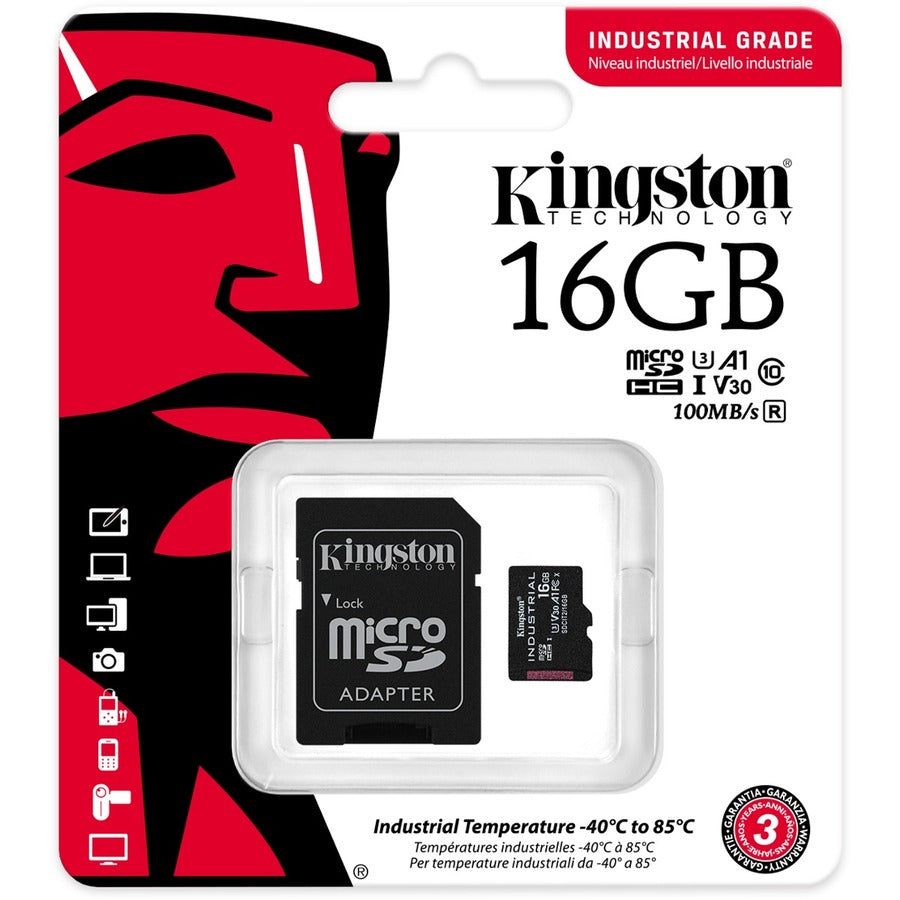 Kingston Industrial 16 GB Class 10/UHS-I (U3) V30 microSDHC SDCIT2/16GB