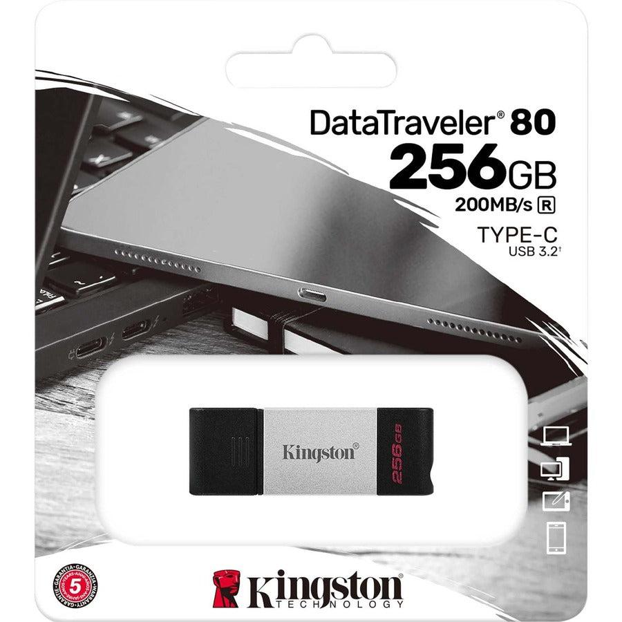 Kingston DataTraveler 80 256GB USB 3.2 (Gen 1) Type C Flash Drive DT80/256GB