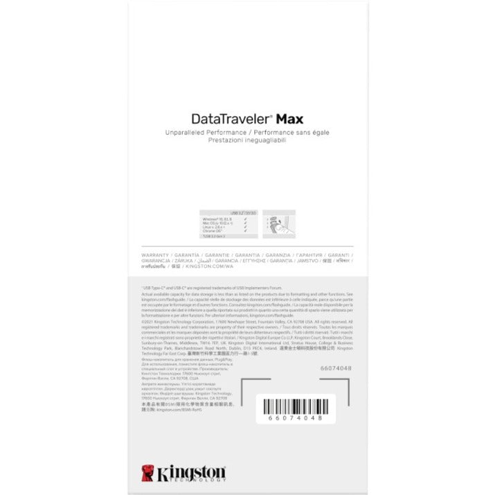 Kingston DataTraveler Max USB 3.2 Gen 2 Flash Drive DTMAX/256GB