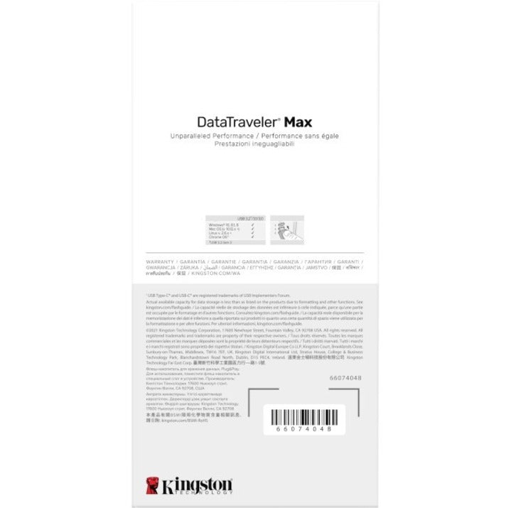 Kingston DataTraveler Max USB 3.2 Gen 2 Flash Drive DTMAX/512GB