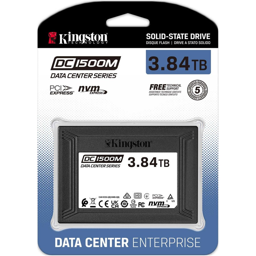 Kingston DC1500M 3.84 TB Solid State Drive - 2.5" Internal - U.2 (PCI Express NVMe 3.0 x4) - Mixed Use SEDC1500M/3840G