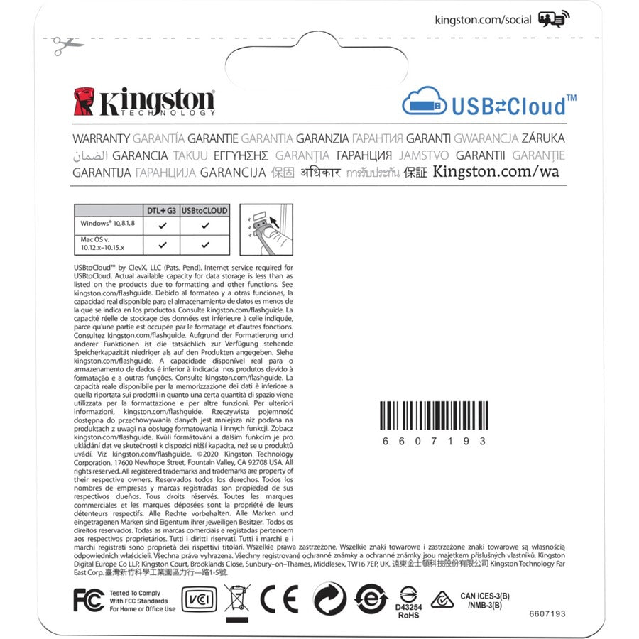 Kingston DataTraveler Locker+ G3 Clé USB 3.0 Type A 128 Go DTLPG3/128 Go