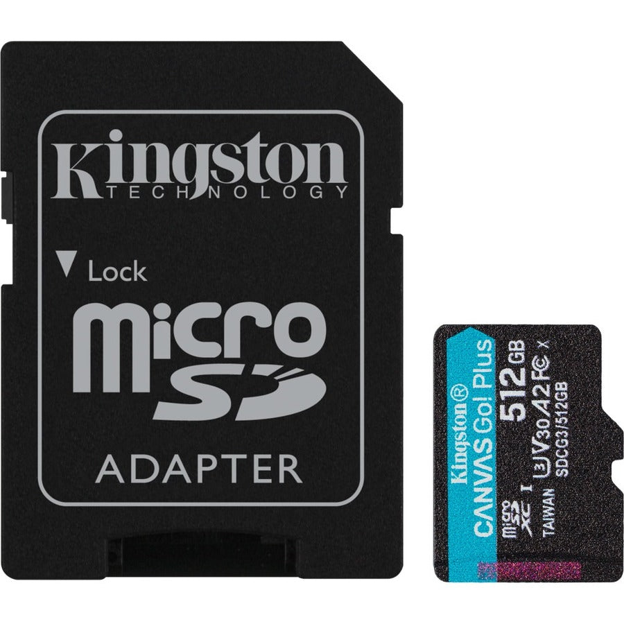 Toile Kingston Go! Plus 512 Go microSDXC classe 10/UHS-I (U3) SDCG3/512 Go