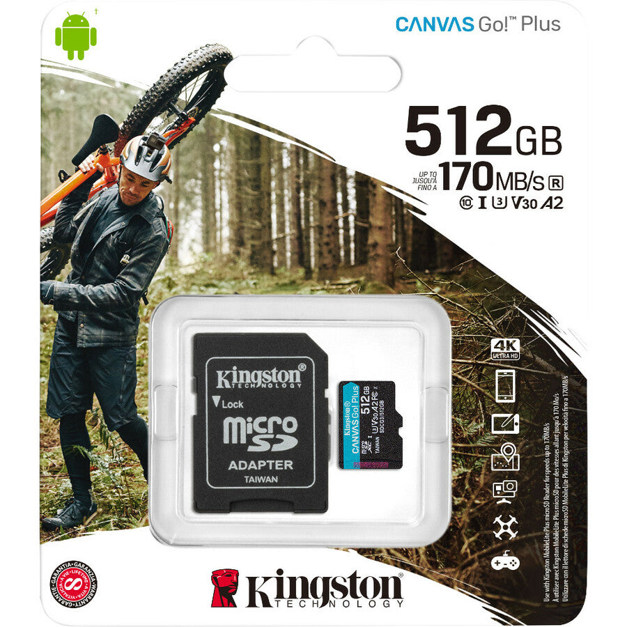 Kingston Canvas Go! Plus 512 GB Class 10/UHS-I (U3) microSDXC SDCG3/512GB