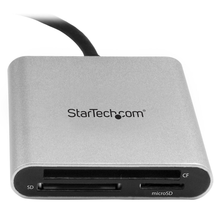 StarTech.com USB 3.0 Flash Memory Multi-Card Reader / Writer with USB-C - SD microSD and CompactFlash Card Reader w/ Integrated USB-C Cable FCREADU3C