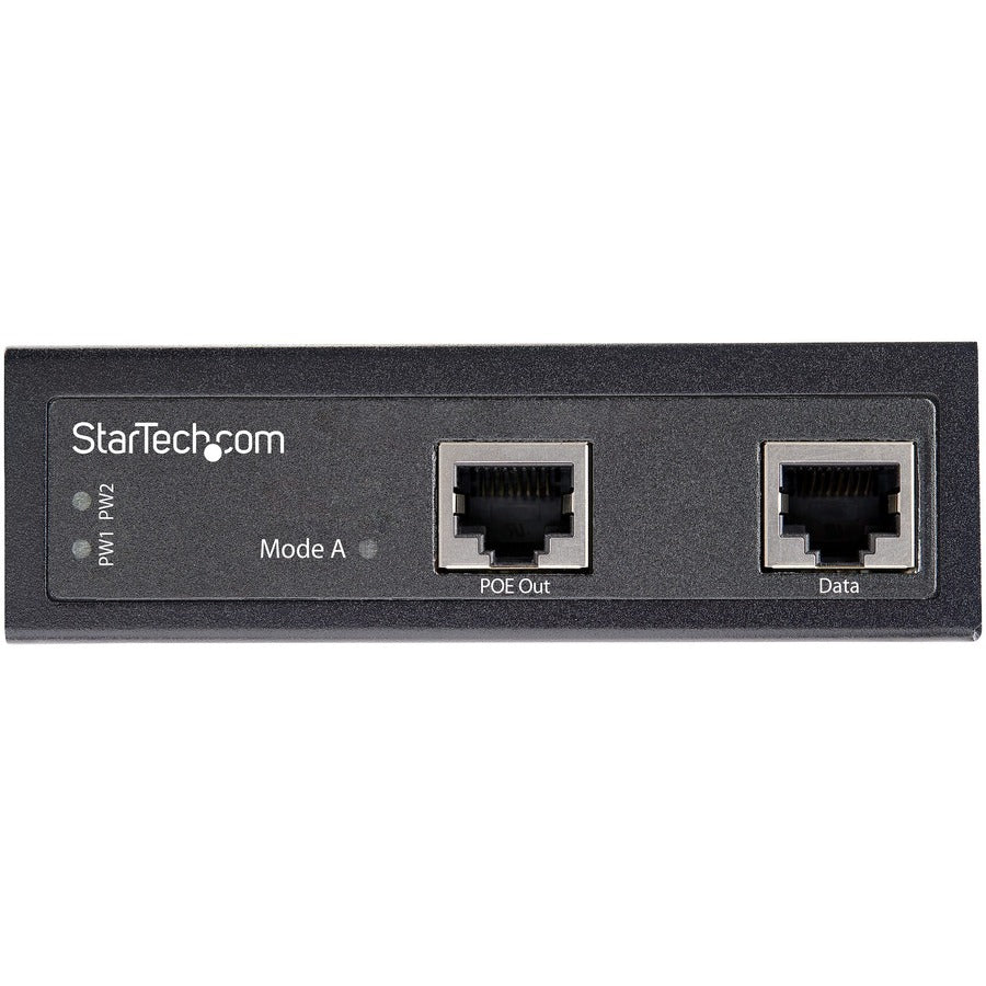 Star Tech.com Injecteur PoE Ethernet Gigabit industriel 30 W 802.3at PoE + Midspan 48 V-56 V DC Adaptateur d'injecteur Power Over Ethernet -40 C à + 75 C POEINJ30W