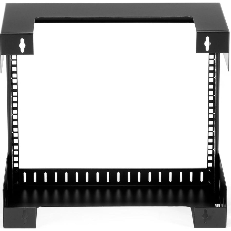 StarTech.com Rack réseau mural 8U 19", 12" de profondeur, 2 montants, cadre ouvert, pour salle de serveur, données/AV/informatique/équipement informatique/panneau de brassage avec écrous cage et vis, capacité de poids de 135 lb, noir RK812WALLO