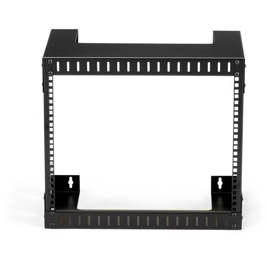 StarTech.com Rack réseau mural 8U 19", 12" de profondeur, 2 montants, cadre ouvert, pour salle de serveur, données/AV/informatique/équipement informatique/panneau de brassage avec écrous cage et vis, capacité de poids de 135 lb, noir RK812WALLO