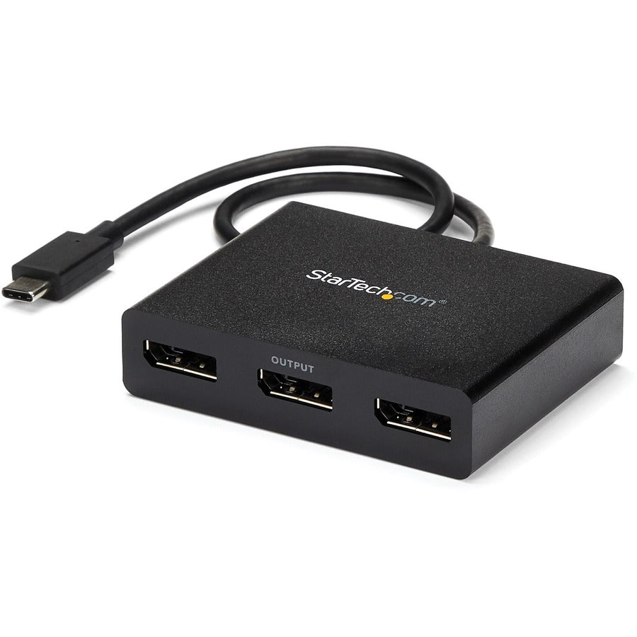 StarTech.com 3-Port Multi Monitor Adapter - USB-C to DisplayPort 1.2 Video Splitter - USB Type-C to DP MST Hub - TB3 Compatible - Windows MSTCDP123DP