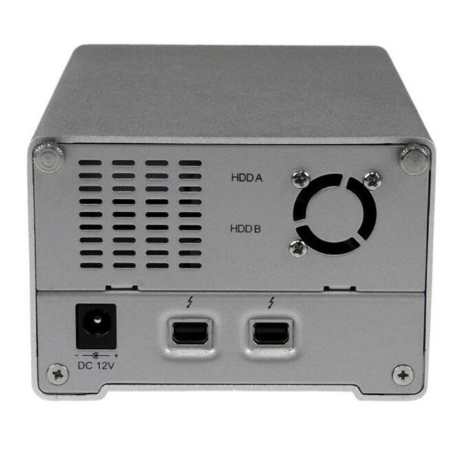 StarTech.com Thunderbolt Hard Drive Enclosure with Thunderbolt Cable - Dual Bay 2.5" HDD Enclosure with fan S252SMTB3